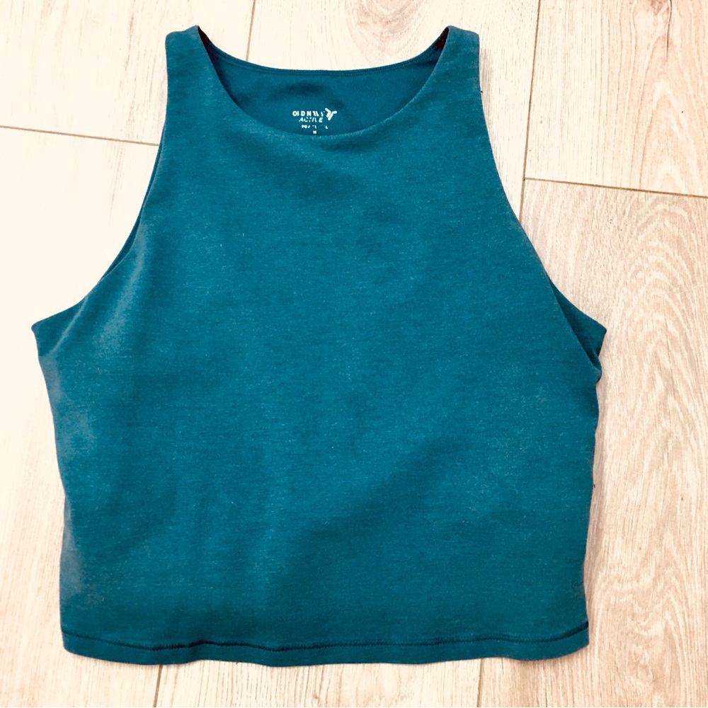 Old Navy sage green muscle tee shirt top activewear yoga athletics gym medium